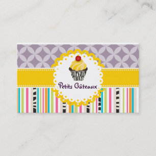 Cartão De Visita PixDezines espirais de limão cupcake+listras