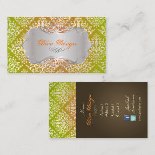 Cartão De Visita PixDezines Faux Pearl Étienne Damask