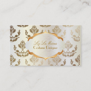 Cartão De Visita PixDezines firenze damask/cobre+pérola