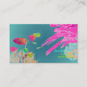 Cartão De Visita PixDezines Floral Grunge ♥♥♥♥