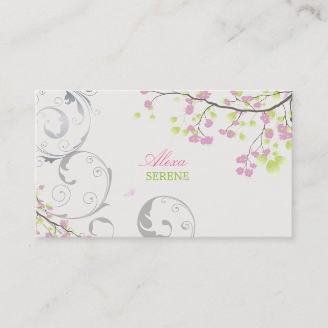 Cartão De Visita PixDezines floresce+e redemoinhos/cores de diy (Frente)