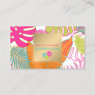 Cartão De Visita PixDezines Floresta Tropical/Monsteral/Folhas de P