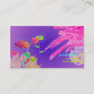 Cartão De Visita PixDezines Grunge Floral (IMPrP): população sem fi