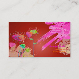 Cartão De Visita PixDezines Grunge Floral (IMPrP): população sem fi