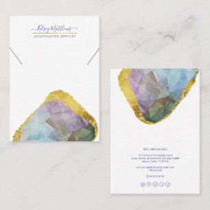 Cartão De Visita PixDezines H2 Cristal de Quartzo Azul Roxo Ombre B