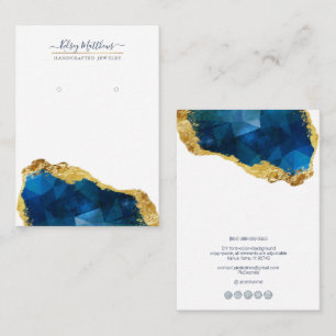 Cartão De Visita PixDezines H2 Cristal de Quartzo Safira Azul Doura