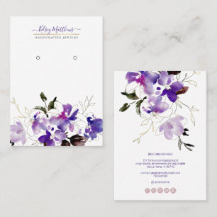 Cartão De Visita PixDezines H2 Sweetpeas Violeta Roxos