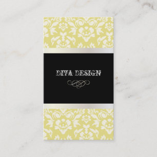 Cartão De Visita PixDezines Haute Coutour Damask, Faux Pearl