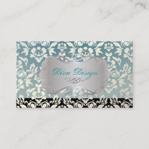 Cartão De Visita PixDezines Haute Coutour Damask, Faux Pearl