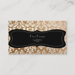 Cartão De Visita PixDezines Haute Coutour Damask, Faux Pearl