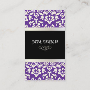 Cartão De Visita PixDezines Haute Coutour Damask, Faux Pearl