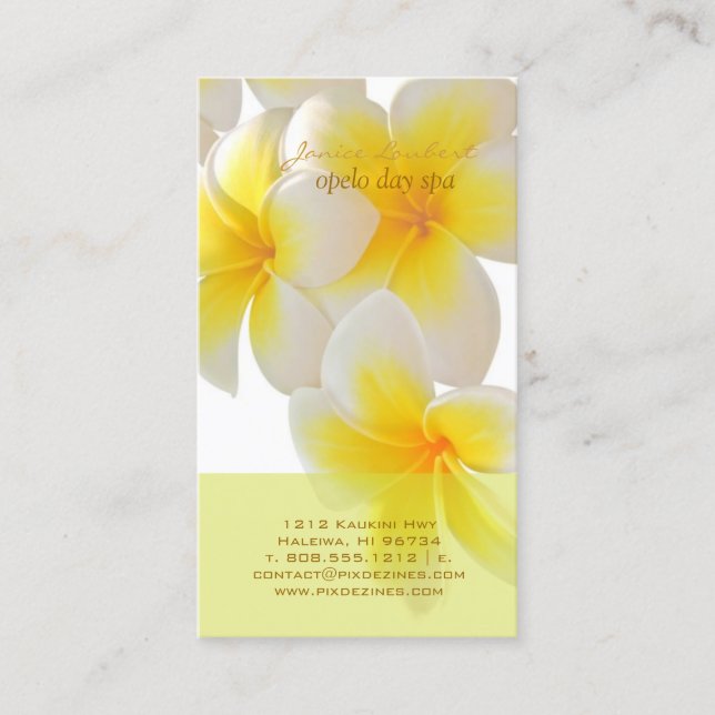 Cartão De Visita PixDezines Hawaii Plumeria (Frente)