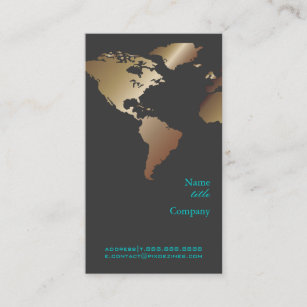 Cartão De Visita PixDezines Indo Global/World Map/Faux Metálico