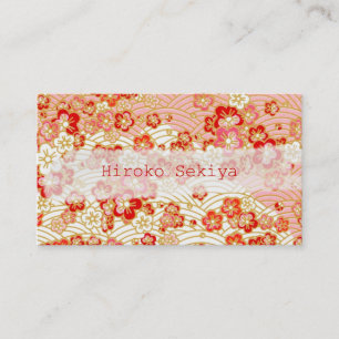 Cartão De Visita PixDezines kimono/quirimen falso/sakura
