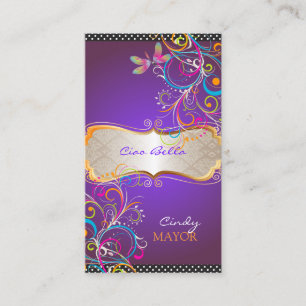 Cartão De Visita PixDezines Libélulas/Roxo Real