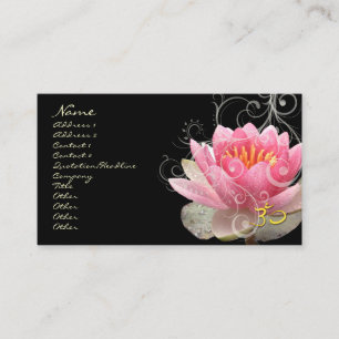 Cartão De Visita PixDezines, lírio de água rosa + toalhetes péro