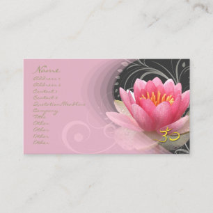 Cartão De Visita PixDezines, lírio de água rosa + toalhetes péro
