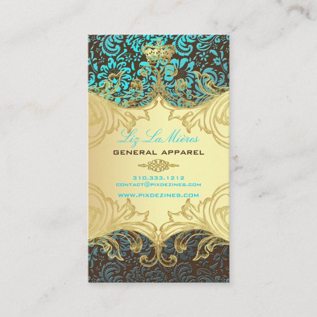 Cartão De Visita PixDezines Marie Antoinette en Oro (Frente)