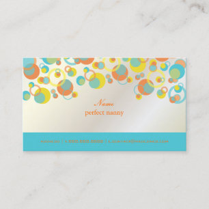 Cartão De Visita PixDezines Mod Bubbles / Símbolo Retro + Cores