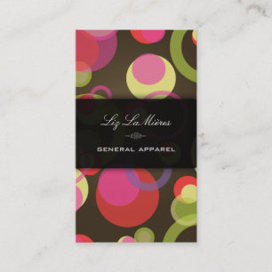 Cartão De Visita PixDezines Mod Bubbles / Símbolo Retro + Cores