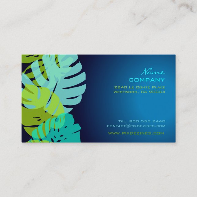 Cartão De Visita PixDezines Monstera, folhagem retro-tropical (Frente)