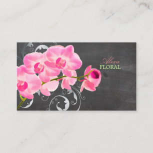 Cartão De Visita PixDezines orquídeas muai rosa, floristas/quadro-n