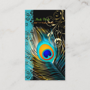 Cartão De Visita PixDezines Pavão+filigrana+renda/fundo de diy