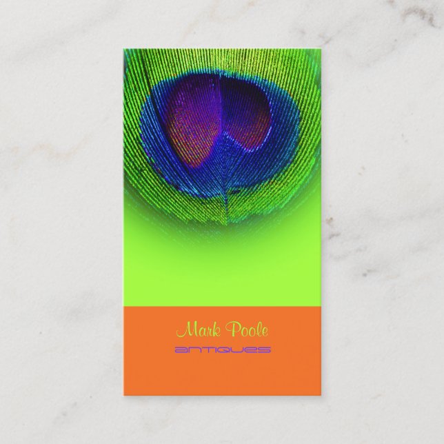 Cartão De Visita PixDezines Peacock eye/cobalt+neon green (Frente)