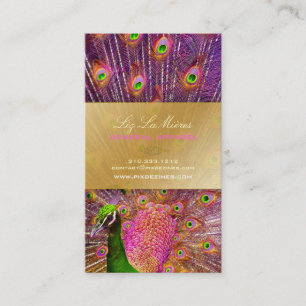 Cartão De Visita PixDezines Proud Peacock Feather para longevidade