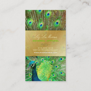Cartão De Visita PixDezines Proud Peacock Feather para longevidade