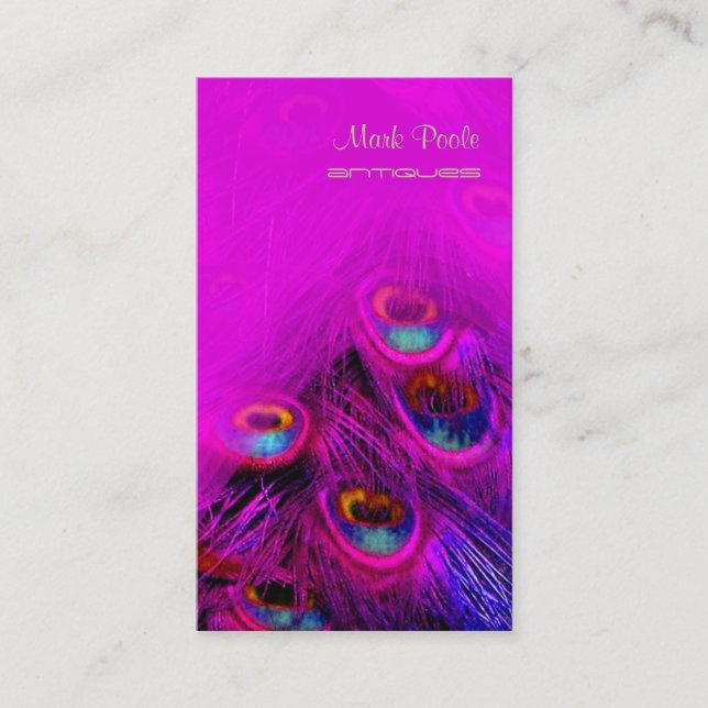 Cartão De Visita PixDezines Psychedelic Peacock, Personalize-O! (Frente)