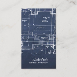 Cartão De Visita PixDezines quadro-negro plantas de arquitetura