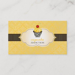 Cartão De Visita PixDezines redemoinhos de limão lima cupcake+pinst