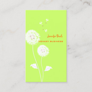 Cartão De Visita PixDezines Retro dandelions /DIY Cor, Verde Neon
