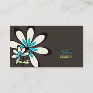 Cartão De Visita PixDezines retro flores/cores vivas