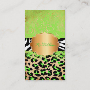 Cartão De Visita PixDezines roxo vintage renda+chita+zebra