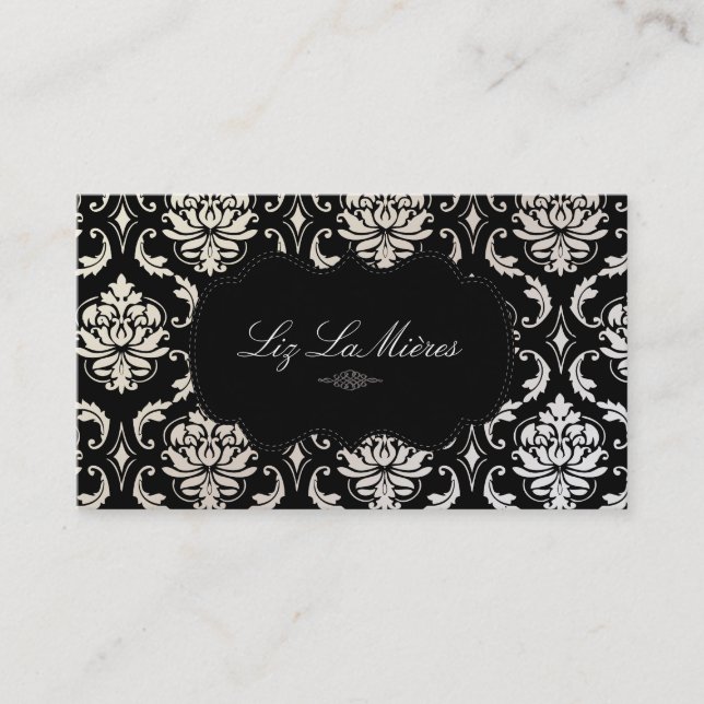 Cartão De Visita PixDezines Vendome Damask (Frente)