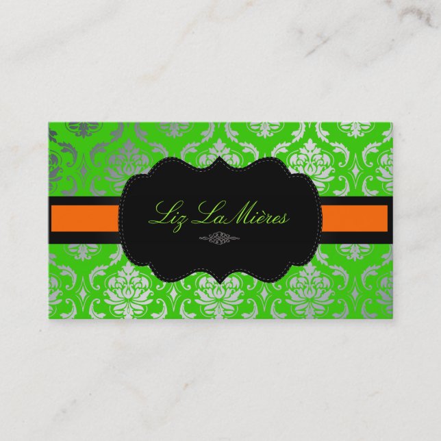 Cartão De Visita PixDezines Vendome Damask (Frente)