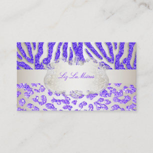 Cartão De Visita PixDezines zebra roxa/leopardo