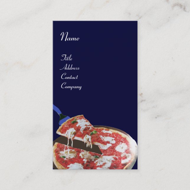 Cartão De Visita PIZZA PARTIDO ITALIANO KITCHEN, RESTAURANTE, verme (Frente)