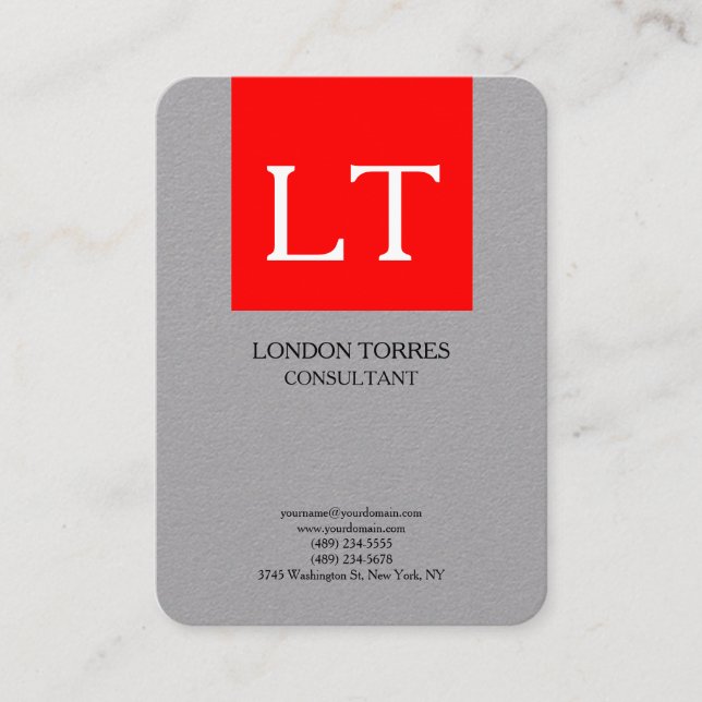 Cartão De Visita Placa branca branca, Cinza monográfica atrativa (Frente)