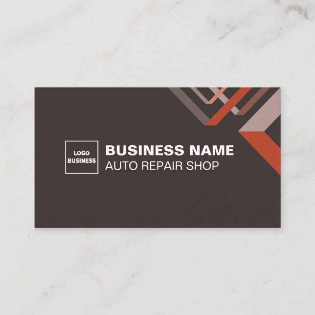 Cartão De Visita Placa BS do Serviço de Automóveis Mecânicos Modern (Frente)