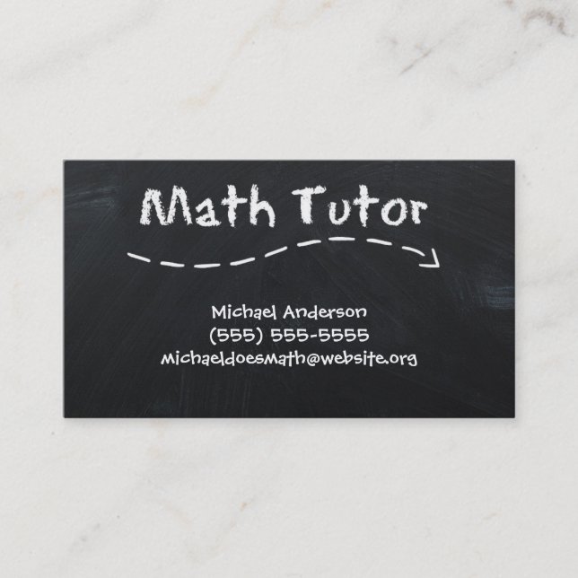 Cartão De Visita Placa Conversora Simples de Matemática Branca Pret (Frente)