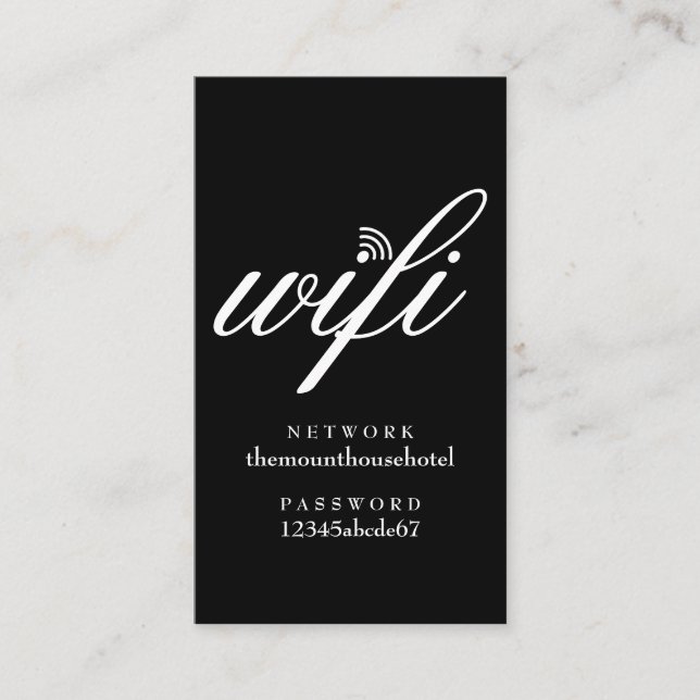Cartão De Visita Placa Convidada de Rede Wifi e Senha (Frente)