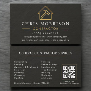 Cartão De Visita Placa de Ardósia para Construção Geral.Código QR P