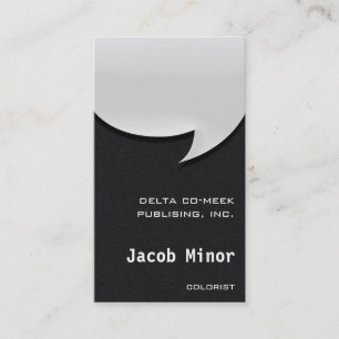 Cartão De Visita Placa de Bolha de Voz [3d] flanela preta falsa