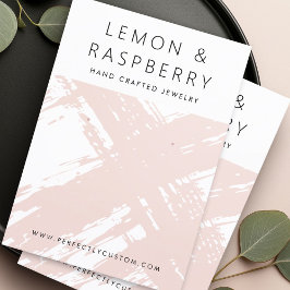 Cartão De Visita Placa de brinco de pincéis rosa-claro moderno