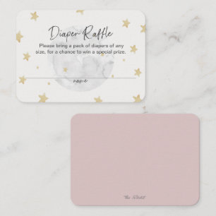 Cartão De Visita Placa de Chá de fraldas de Raffle, Fralda rosa, M