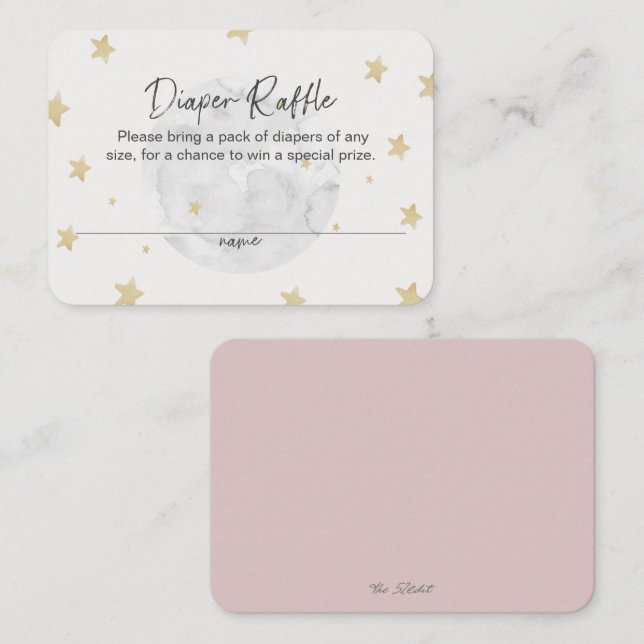 Cartão De Visita Placa de Chá de fraldas de Raffle, Fralda rosa, Mo (Frente/Verso)