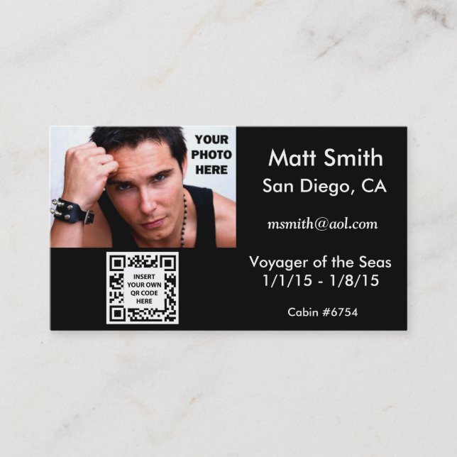 Cartão De Visita Placa de cruzeiro gay com código QR (Frente)